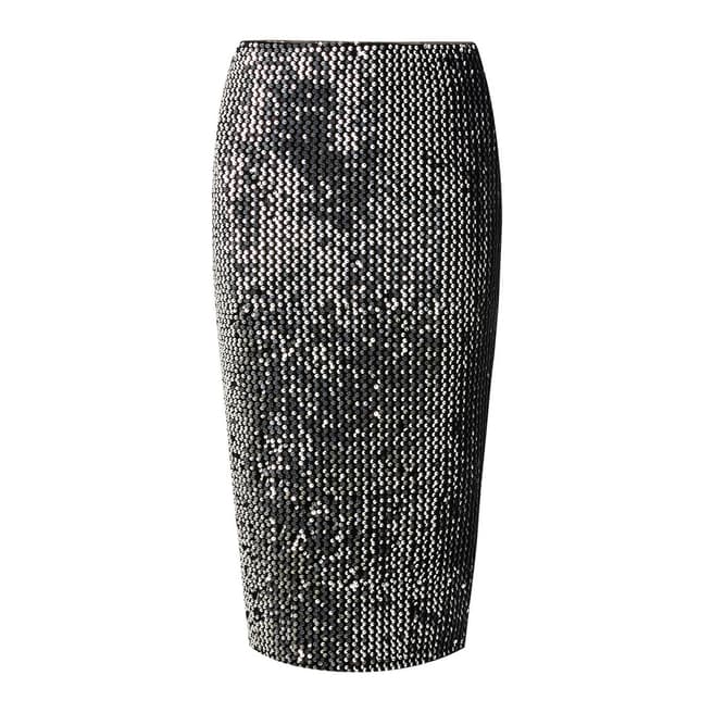 Oasis Silver Sequin Velvet Tube Skirt