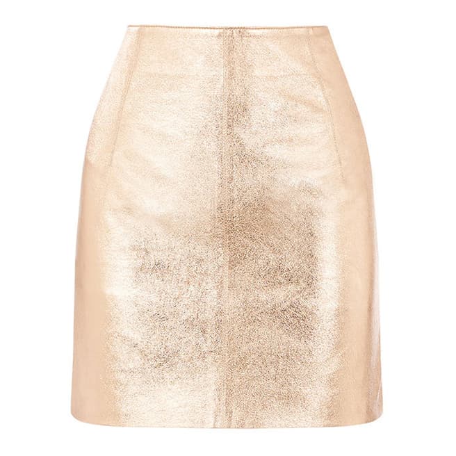 Oasis Gold Faux Leather Metallic Mini Skirt