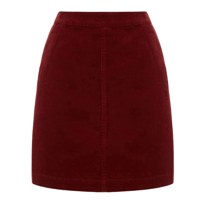 Oasis Burgundy Pocket Cord Skirt