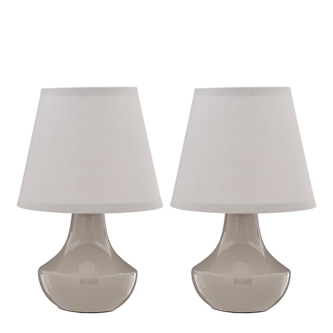 Fifty Five South Set of 2 Grey Ceramic Table Lamps
