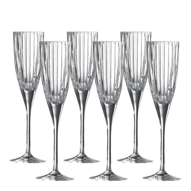 Royal Doulton Set of 6 Linear Champagne Flutes