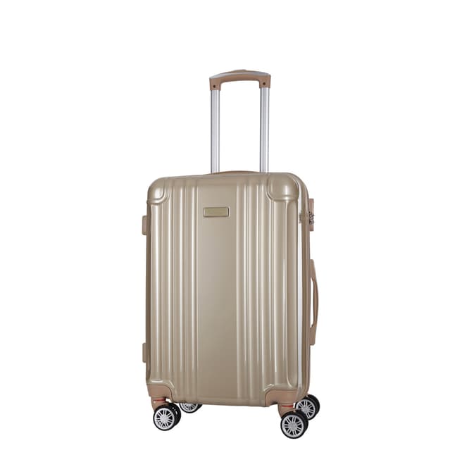 Travel One Beige Camilla Low Cost 8 Wheel Suitcase 46cm