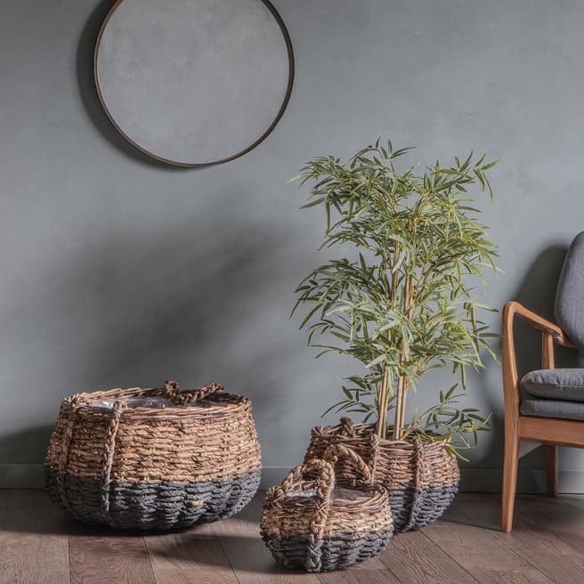 Gallery Living Set of 3 Black/Natural Elorza Baskets