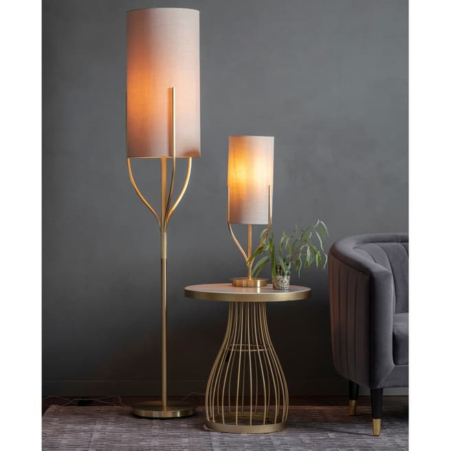 Gallery Living Gold/Natural Romana Floor Lamp
