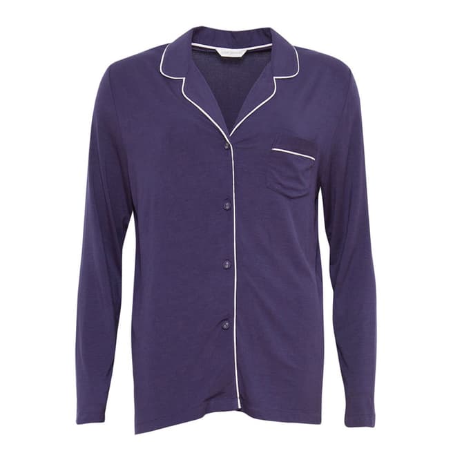 Cyberjammies Purple Cassie Revere Collar Long Sleeve Knit Pyjama Top