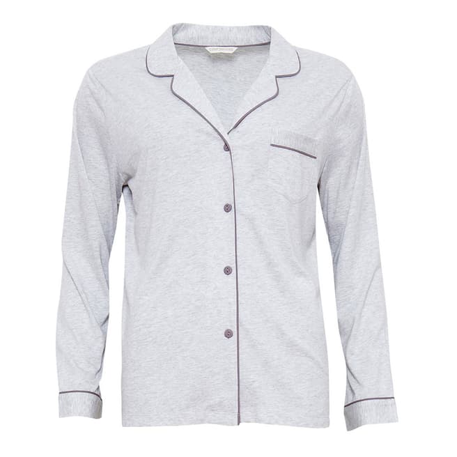 Cyberjammies Grey Erica Revere Collar Long Sleeve Knit Pyjama Top