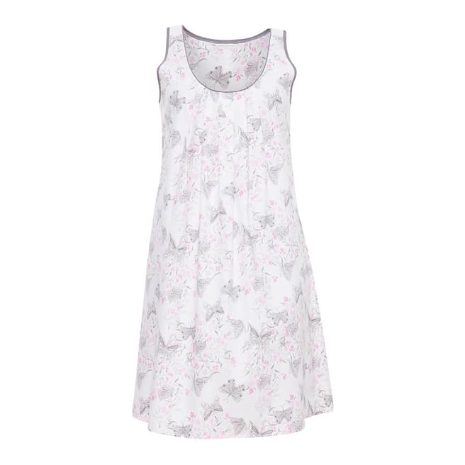 Cyberjammies White Sienna Woven Built up Shoulder Butterfly Print Chemise