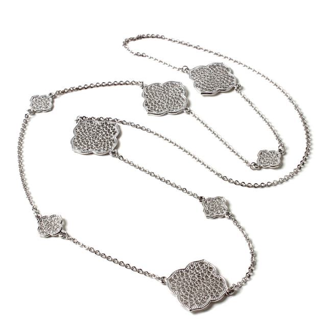 Amrita Singh Silver Filigree Embellished Station Necklace