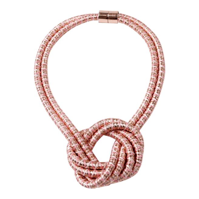 Amrita Singh Rose Gold Tone Brass Knotted Lurex Necklace