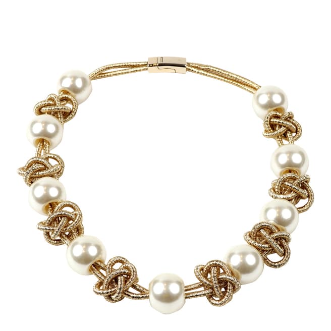 Amrita Singh Gold / Ivory Knotted Lurex Necklace