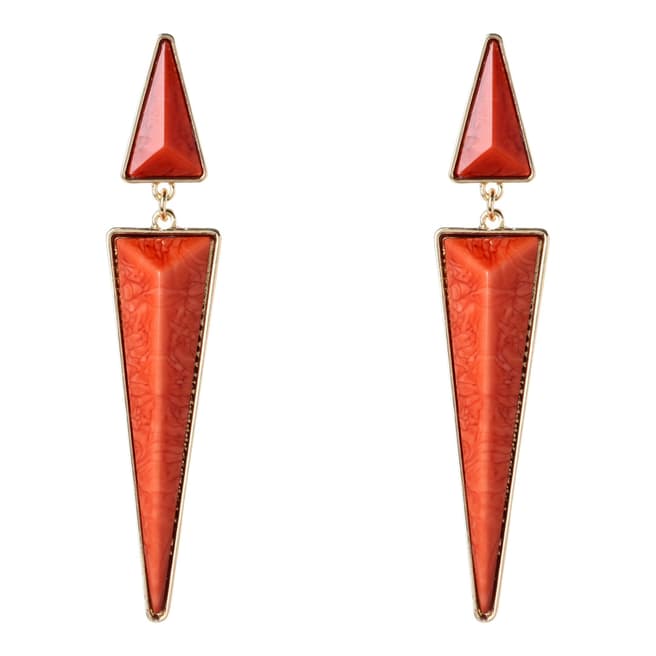 Amrita Singh Gold / Coral Triangle Drop Earrings
