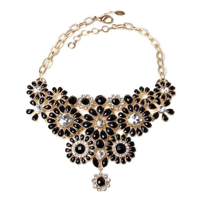 Amrita Singh Gold / Black Stone Bib Necklace 
