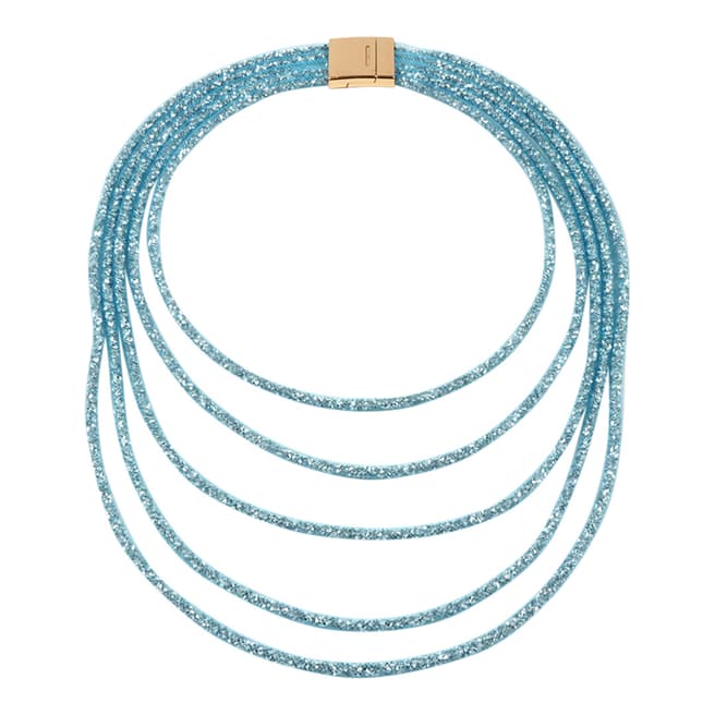 Amrita Singh Aqua Multi-Layered Crystal Mesh Necklace