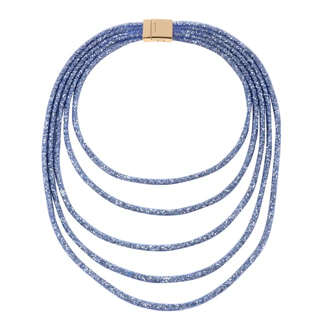 Amrita Singh Blue Multi-Layered Crystal Mesh Necklace
