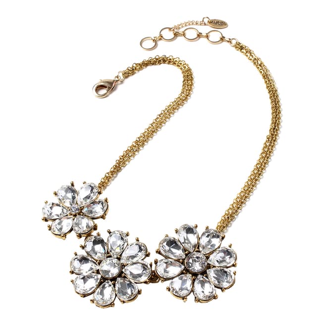 Amrita Singh Gold Crystal Flower Encrusted Necklace