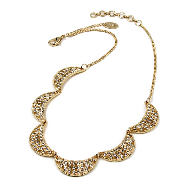 Amrita Singh Gold Multi-Half Moon Crystal Necklace