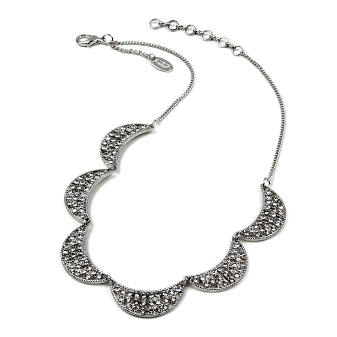 Amrita Singh Silver Multi-Half Moon Crystal Necklace
