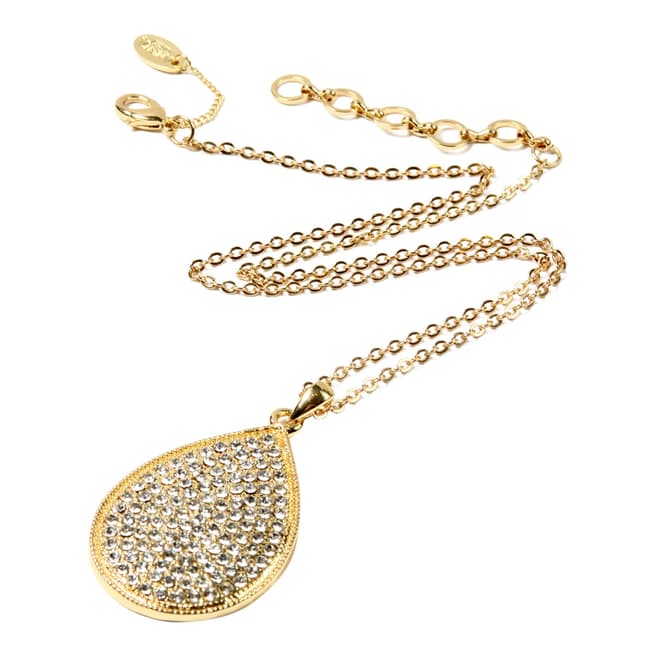Amrita Singh Gold Tear Drop Shaped Crystal Cluster Necklace