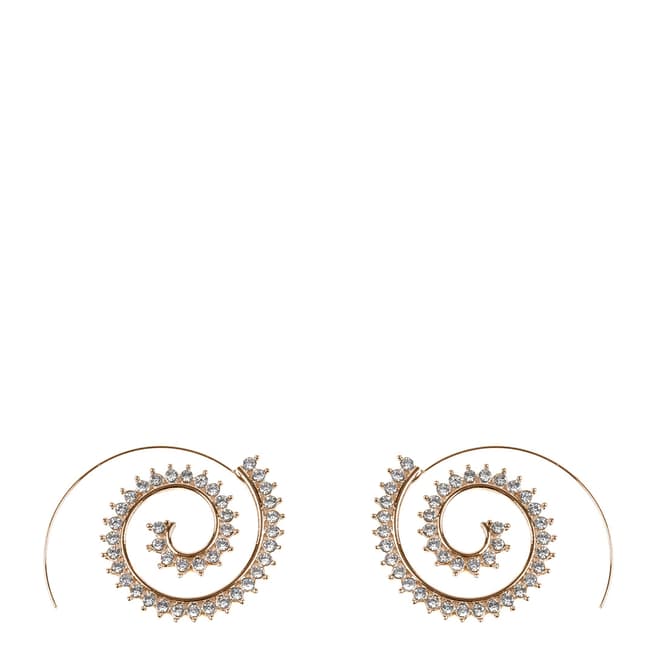 Amrita Singh Gold Hoop Swirl Crystal Earrings