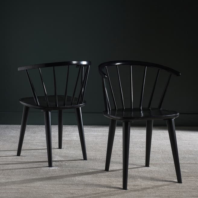 Safavieh Gaia Side Chair ( Set of 2 ), Black