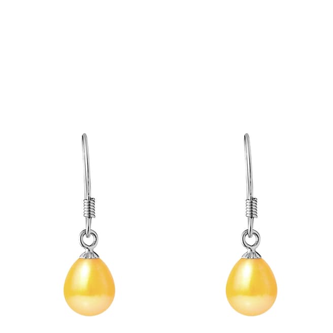 Just Pearl Silver Yellow Pearl Drop Earrings 6-7mm