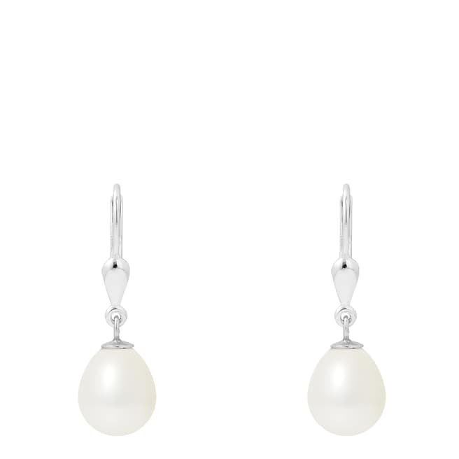 Just Pearl Silver White Pearl Earrings 6-7mm