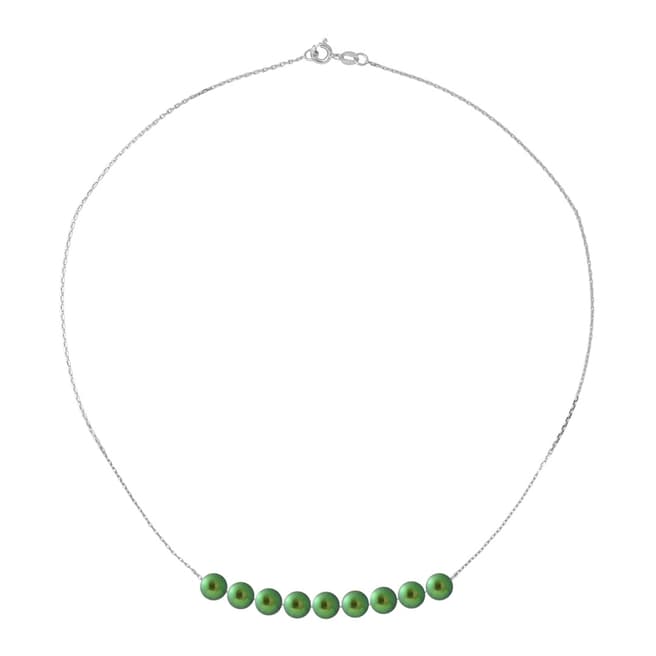 Just Pearl Green/Silver Pearl Necklace