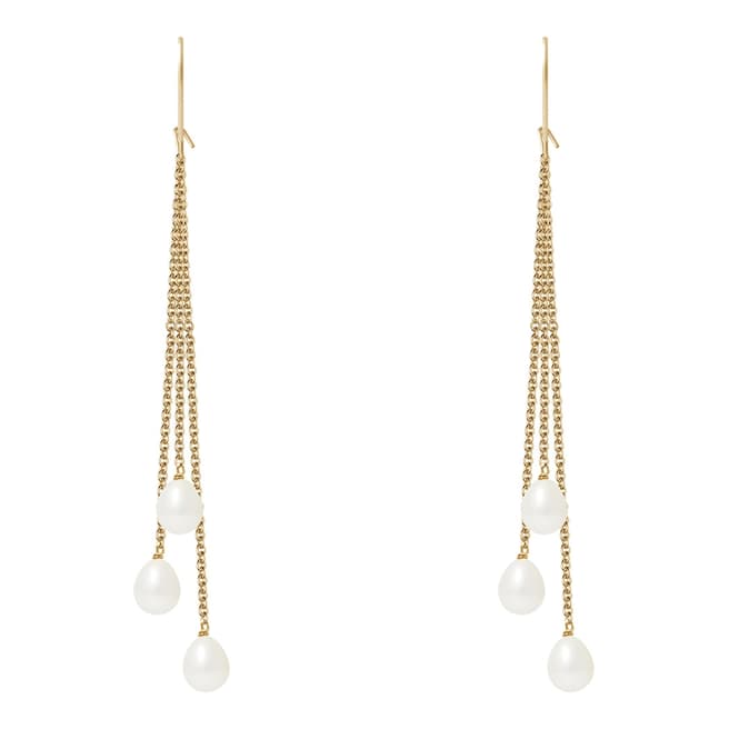 Just Pearl White/Gold Earrings 6-7mm