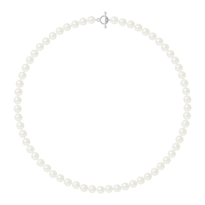 Mitzuko White Row Of Pearls Necklace 4-5mm