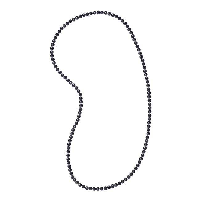Mitzuko Black Row Of Pearls Necklace 4-5mm