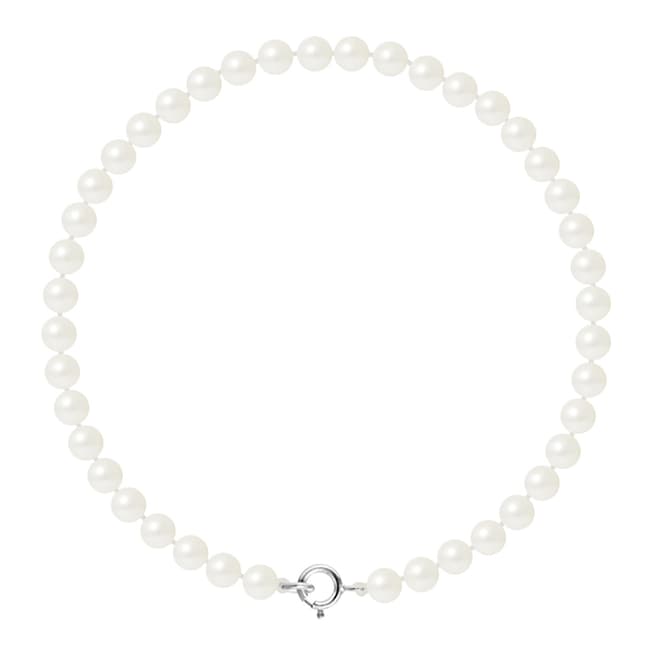 Mitzuko Silver White Pearl Bracelet 4-5mm