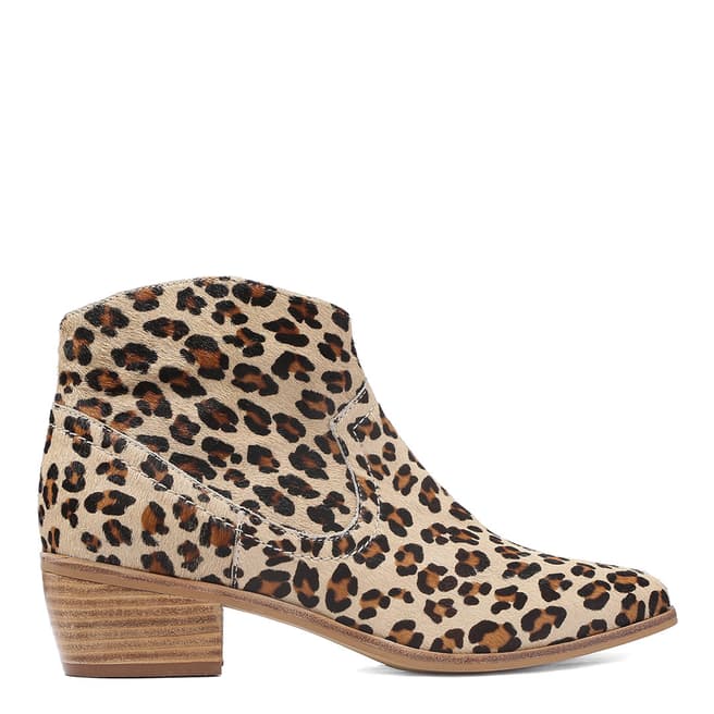 Laycuna London Calf Hair Leopard Print Spanish Ankle Boots