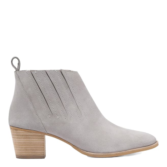 Laycuna London Light Grey Suede Spanish Ankle Boots