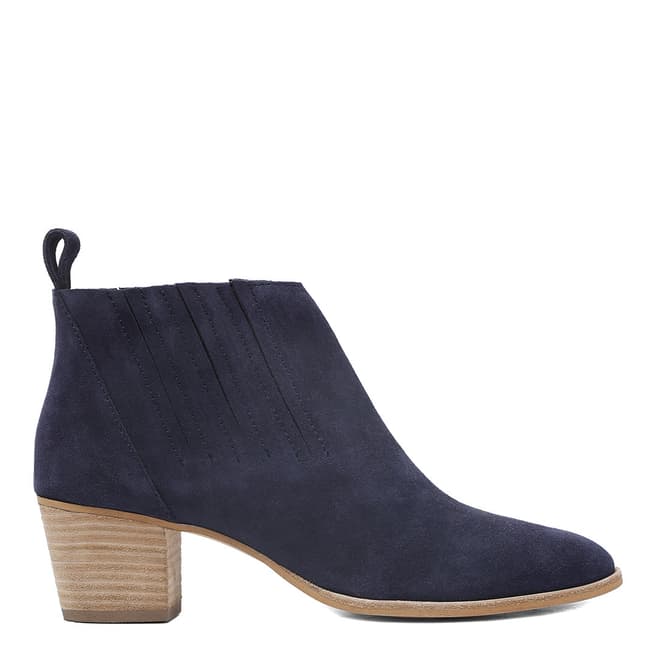 Laycuna London Navy Suede Spanish Ankle Boots