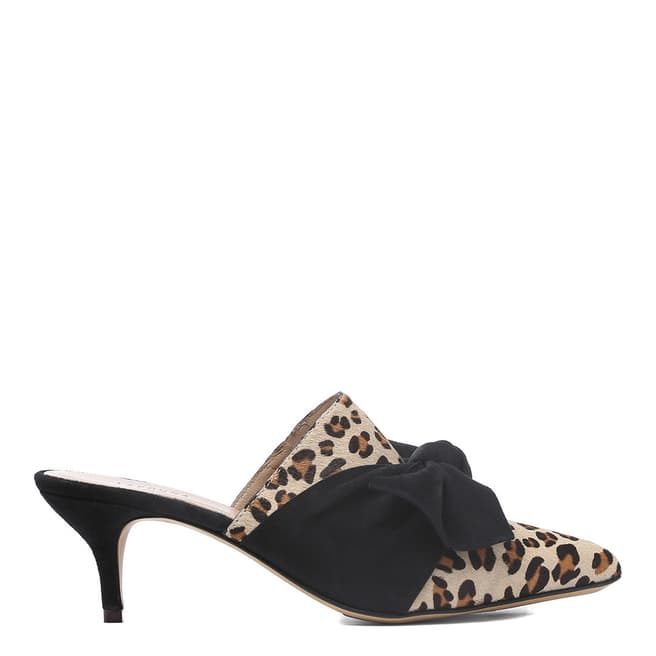 Laycuna London Leopard Print Leather Spanish Heels
