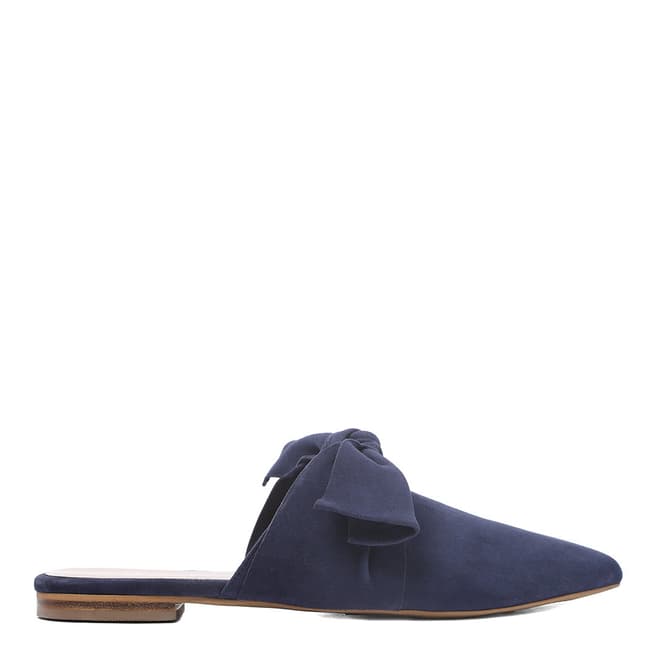 Laycuna London Navy Suede Bow Spanish Slip Ons
