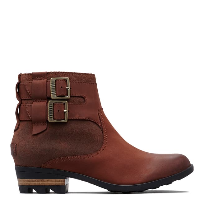 Sorel Red Leather Lolla Buckle Ankle Boots 