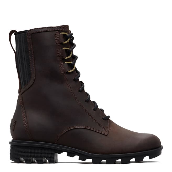 Sorel Brown Leather Phoenix Lace Up Ankle Boots 