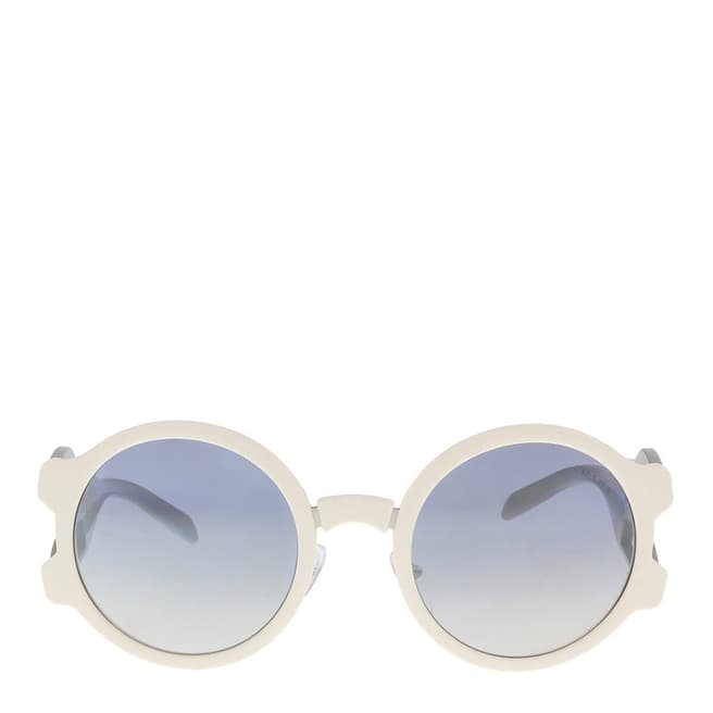 Prada Women's Ivory / Silver Mirrored Prada Sunglasses 54mm