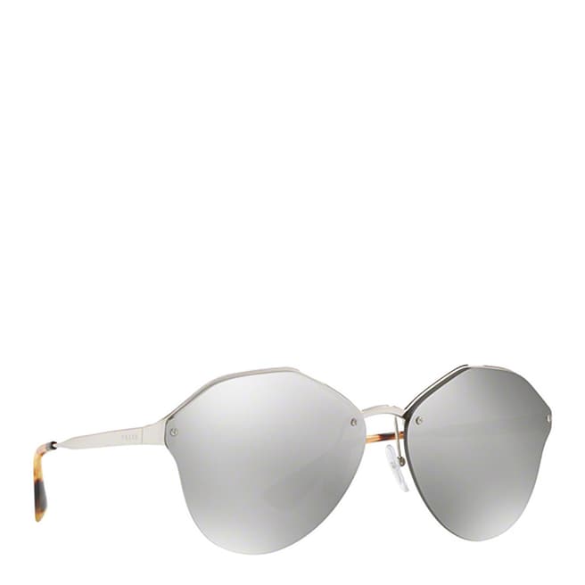 Prada Women's Silver / Grey Mirrored Prada Sunglasses 66mm