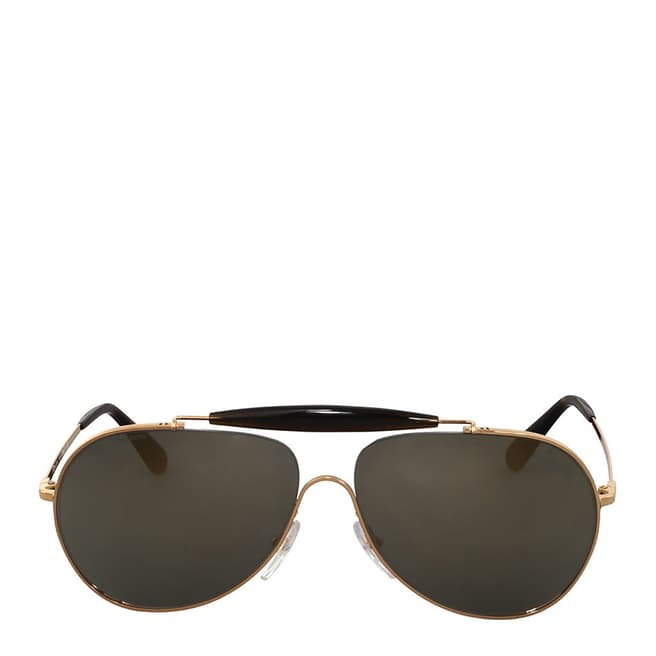 Prada Men's Gold / Dark Grey Sunglasses 54mm