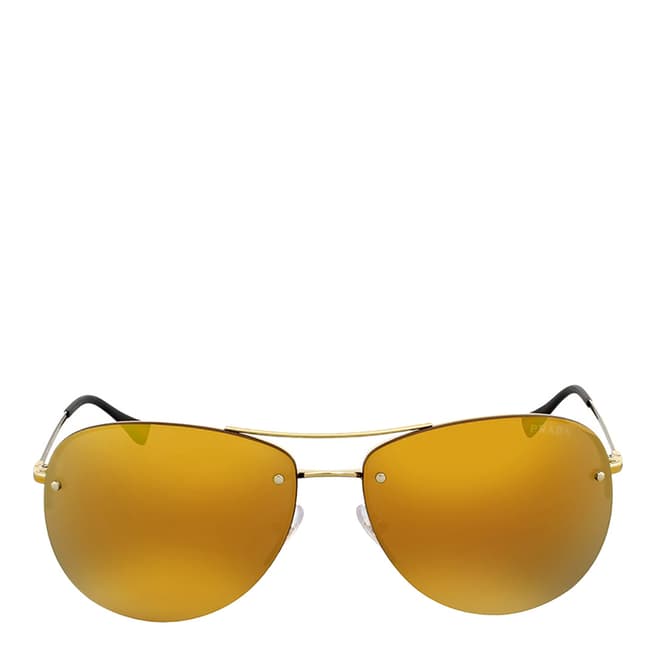 Prada Sport Men's Pale Gold /Iridium Metal Sunglasses 57mm