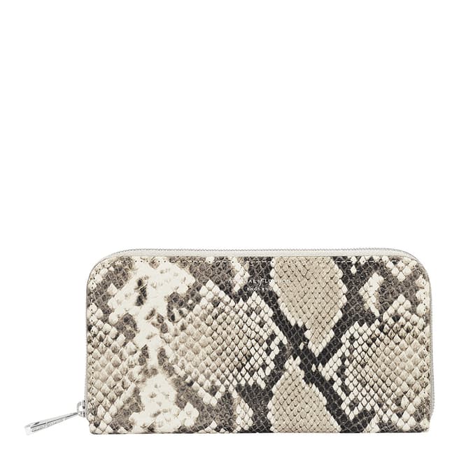 Aspinal of London Continental Clutch Purse Natural Python Embossed