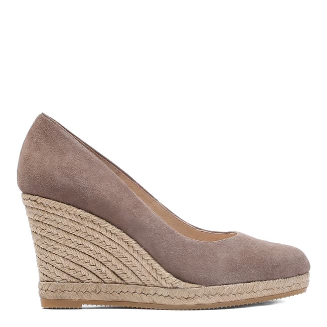 Laycuna London Taupe Suede Wedge Spanish Espadrilles