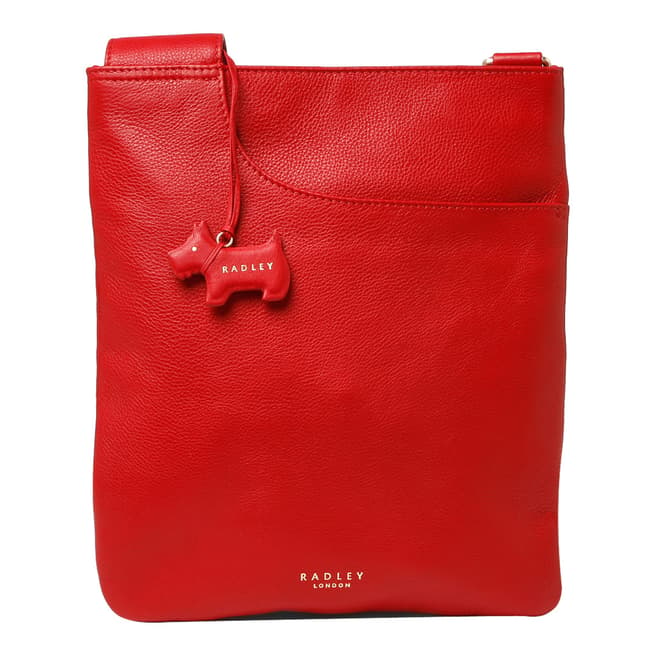 Radley Red Medium Ziptop Pocket Crossbody Bag