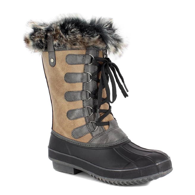 Kimberfeel Tan Candice Faux Fur Cuff Snow Boots
