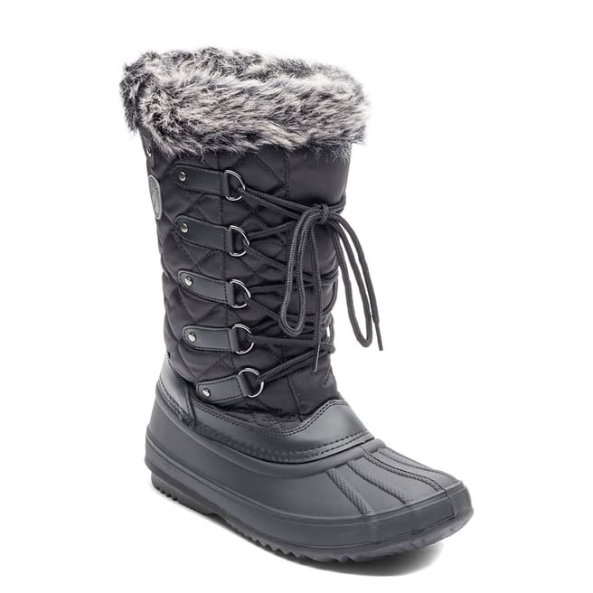 Kimberfeel Black Elsa Faux Fur Cuff Snow Boots