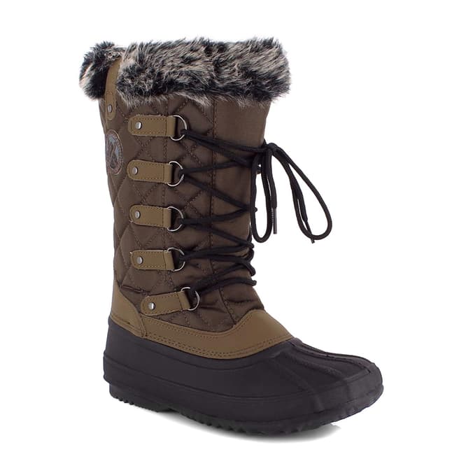 Kimberfeel Brown Elsa Faux Fur Cuff Snow Boots