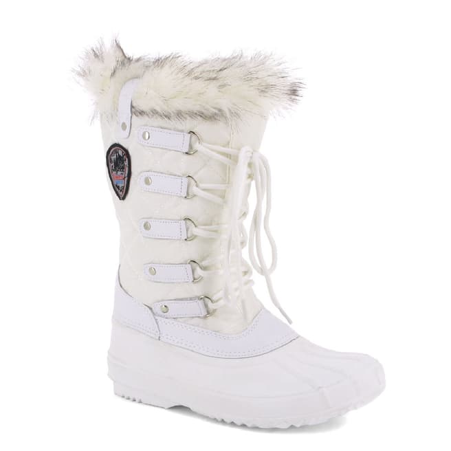 Kimberfeel White Elsa Quilted Snow Boots