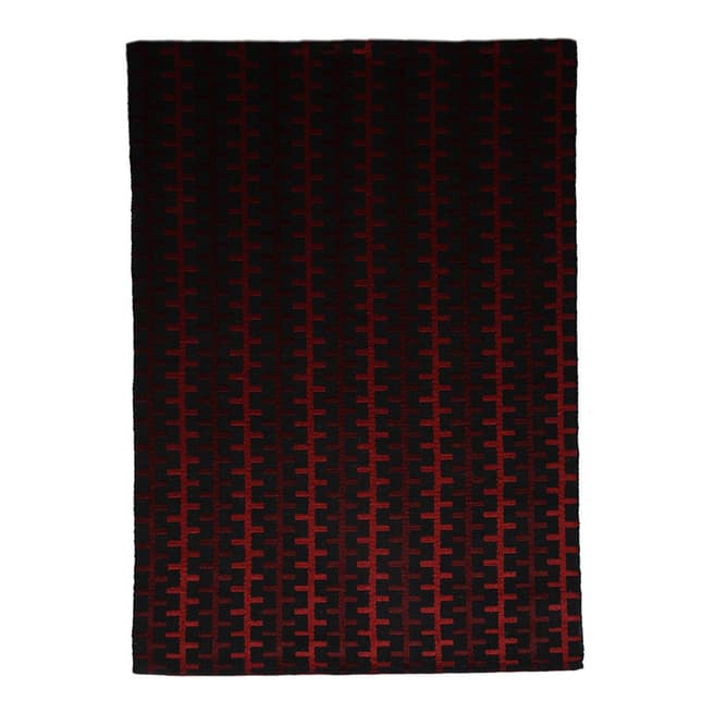 Limited Edition Black Red Handtufted Rug 230x160cm